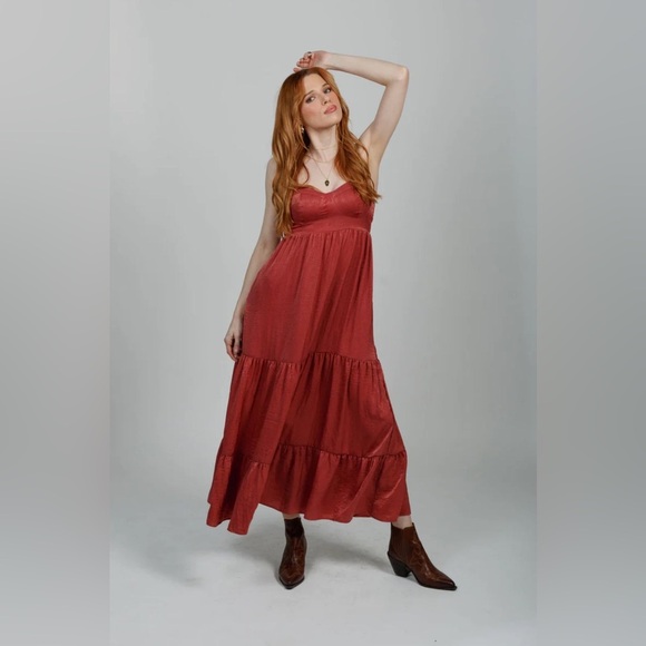 NWT Band of the Free Fairycore Cottagecore Blush Rose Maxi Dress, Size Medium - Picture 11 of 11